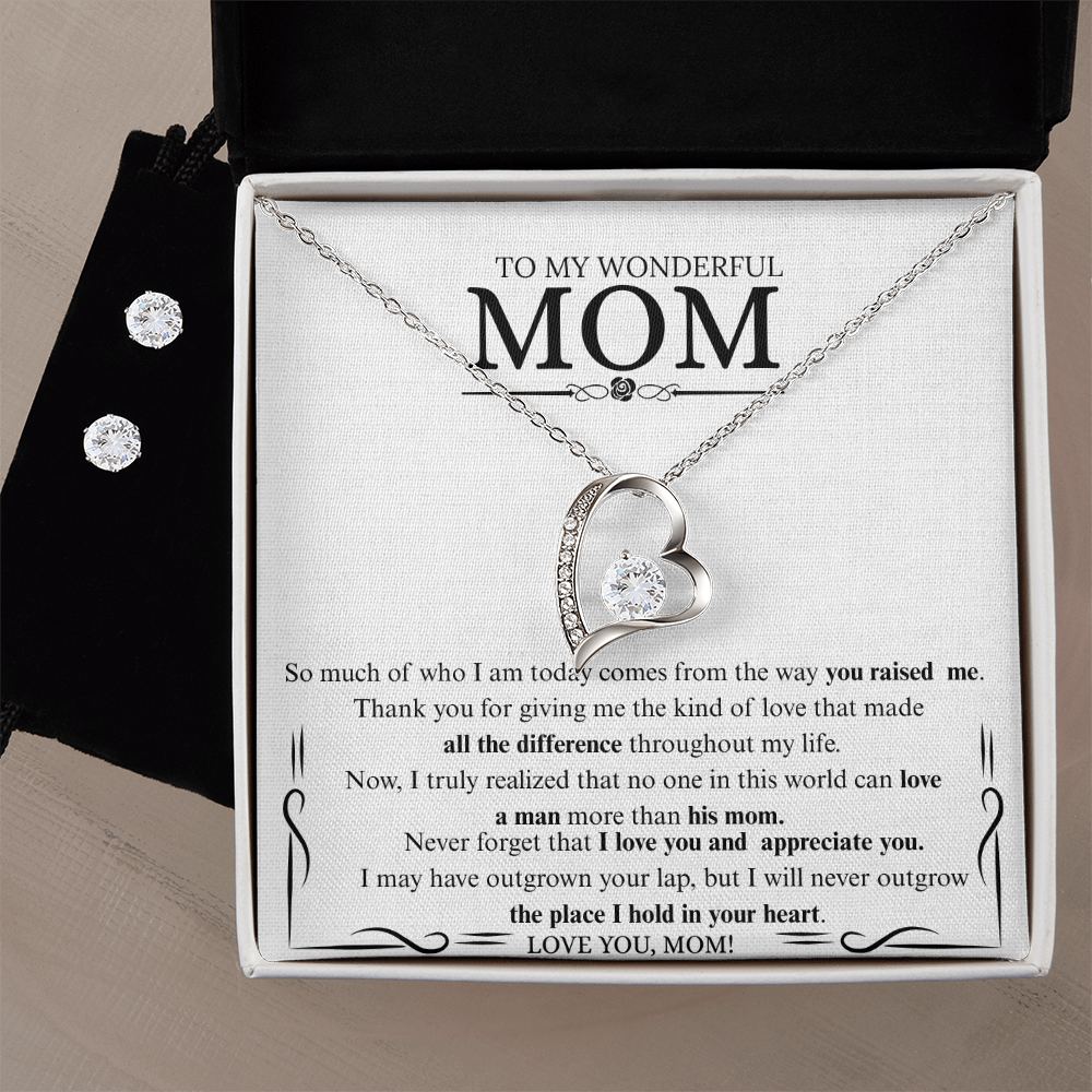 Forever Love Necklace & Earring Set – A Gift of Endless Love for Mom