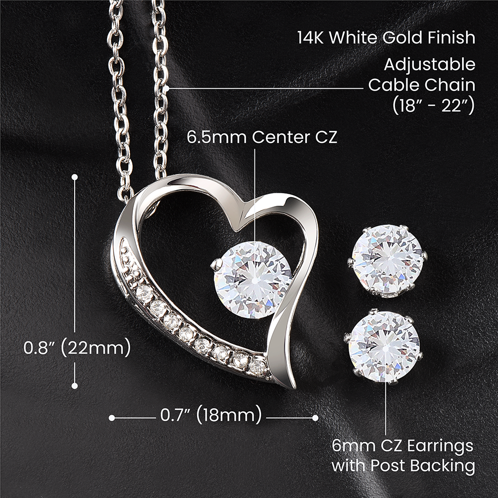 Forever Love Necklace & Earring Set – A Gift of Endless Love for Mom