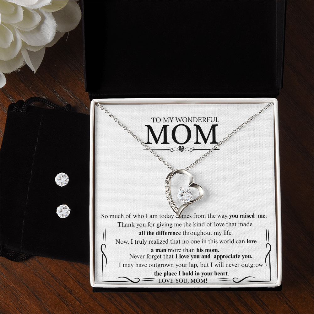 Forever Love Necklace & Earring Set – A Gift of Endless Love for Mom