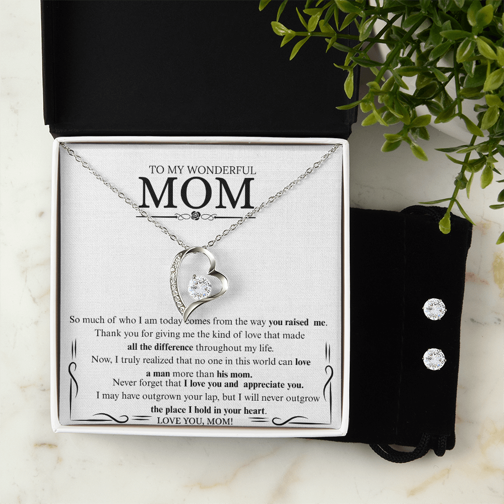 Forever Love Necklace & Earring Set – A Gift of Endless Love for Mom