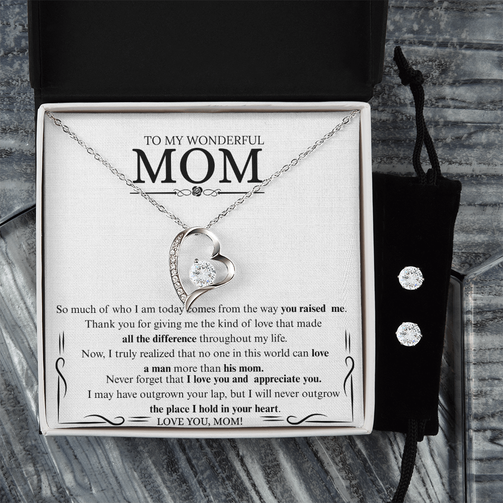 Forever Love Necklace & Earring Set – A Gift of Endless Love for Mom