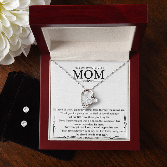 Forever Love Necklace & Earring Set – A Gift of Endless Love for Mom