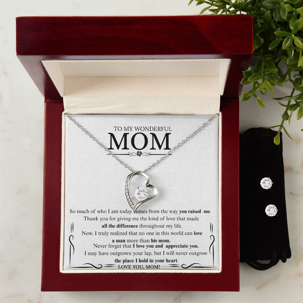 Forever Love Necklace & Earring Set – A Gift of Endless Love for Mom