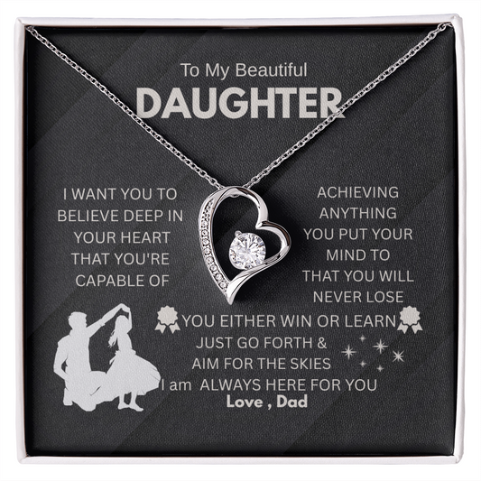 Dad to Daughter Forever Love Necklace gift.