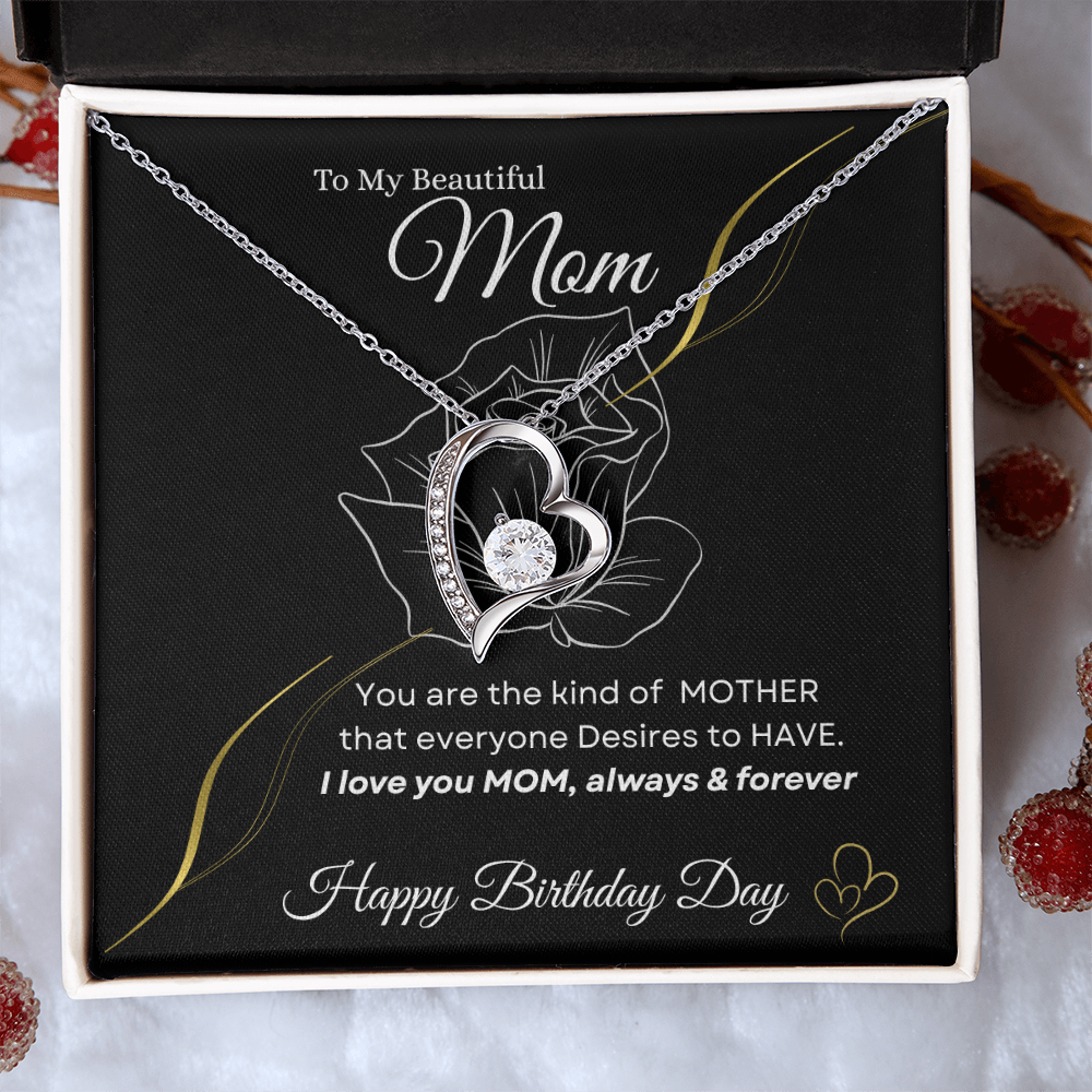 Forever Love Necklace |Happy Birthday Day🎁 Gift for Mom from Son or Daughter| Free LED Gift Box