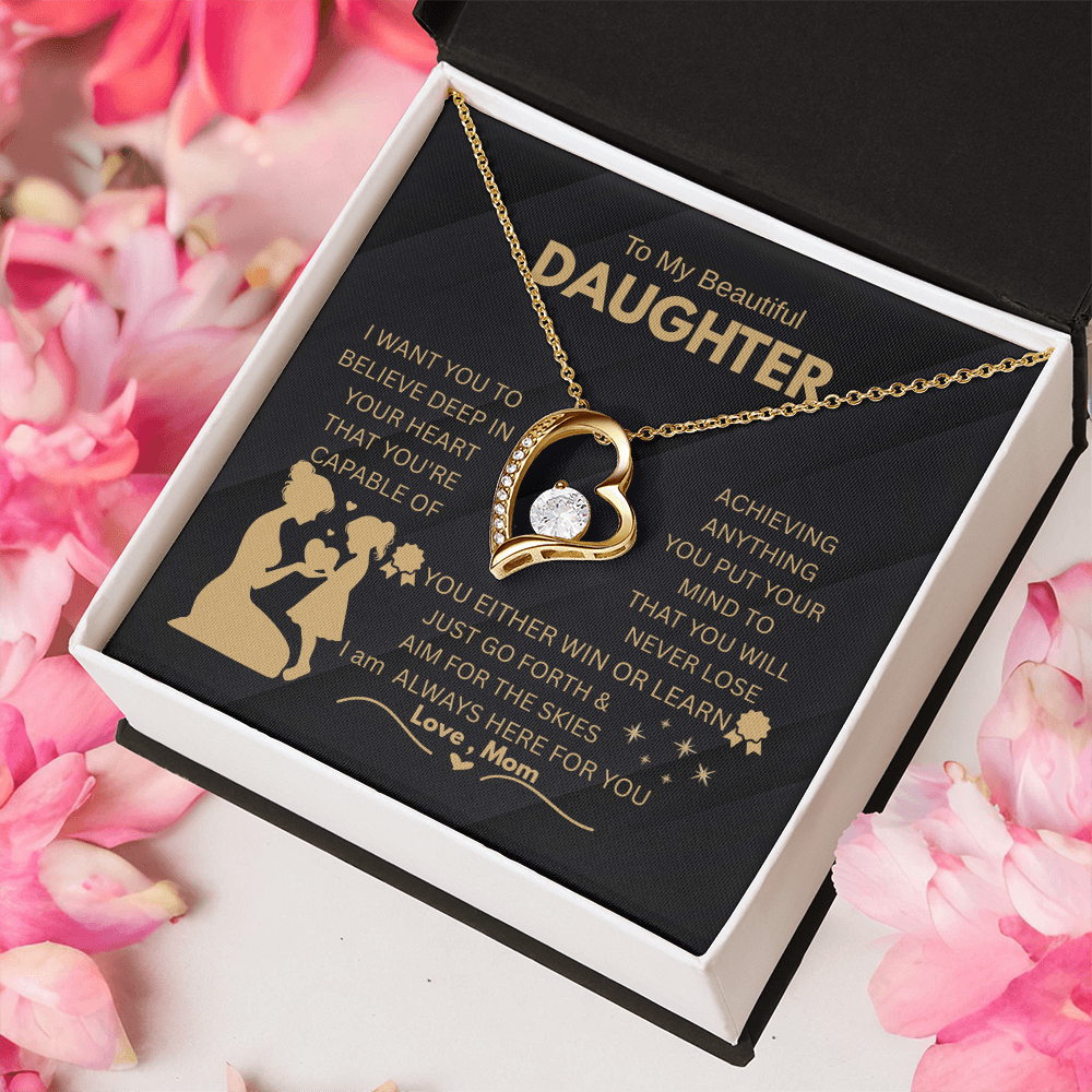 To My Daughter – 18k Gold Forever Love Necklace Gift from Mom
