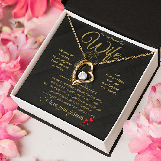 Gold Forever Love Necklace Gift for Wife 
